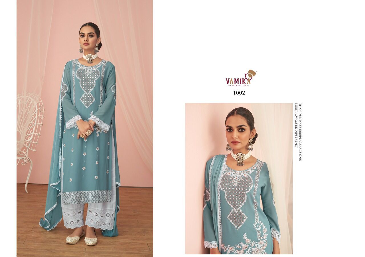 Vamika Noor Designer Fancy Designer Festive Waer Embroidered Ready Made Suit Collection